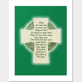 Irish Blessing - Palm of God's Hand - Green Posters and Art